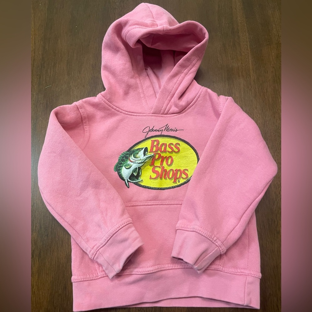 Toddler Pink Bass Pro Shops Hoodie Size 3T Girls Pullover Sweatshirt - Picture 8 of 9